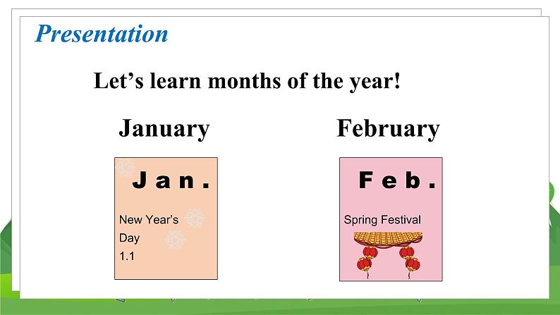 冀教版英语4下 Unit 2 Lesson 7 Months of the Year PPT课件+教案05