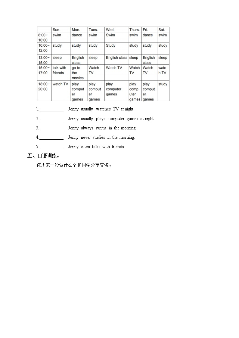 Unit 3 Daily Life 第一课时人教新起点六下 课件+教案+练习02