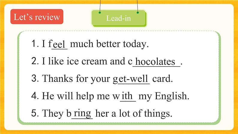 Unit 4 What's wrong with you? Lesson 24 Revision课件02