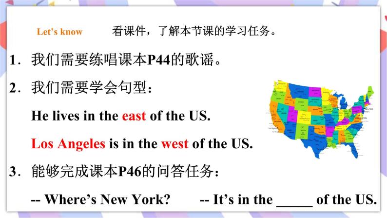 Module 8 Unit 1 He lives in the east of the US 课件+教案+习题02