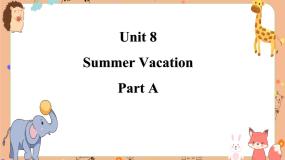 闽教版四年级下册Unit 8 Summer Vacation Part A完美版ppt课件