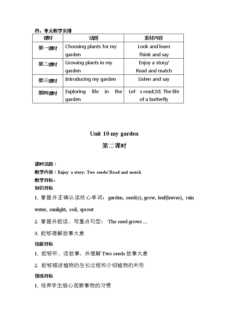 Unit 10 My garden 第2课时(教案)第2页