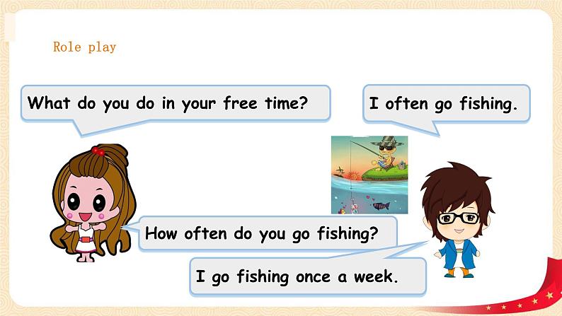 【精品备课包,课件+教案+练习+无音频素材】四年级下册英语-Unit 5 Free time lesson 3人教新起点06