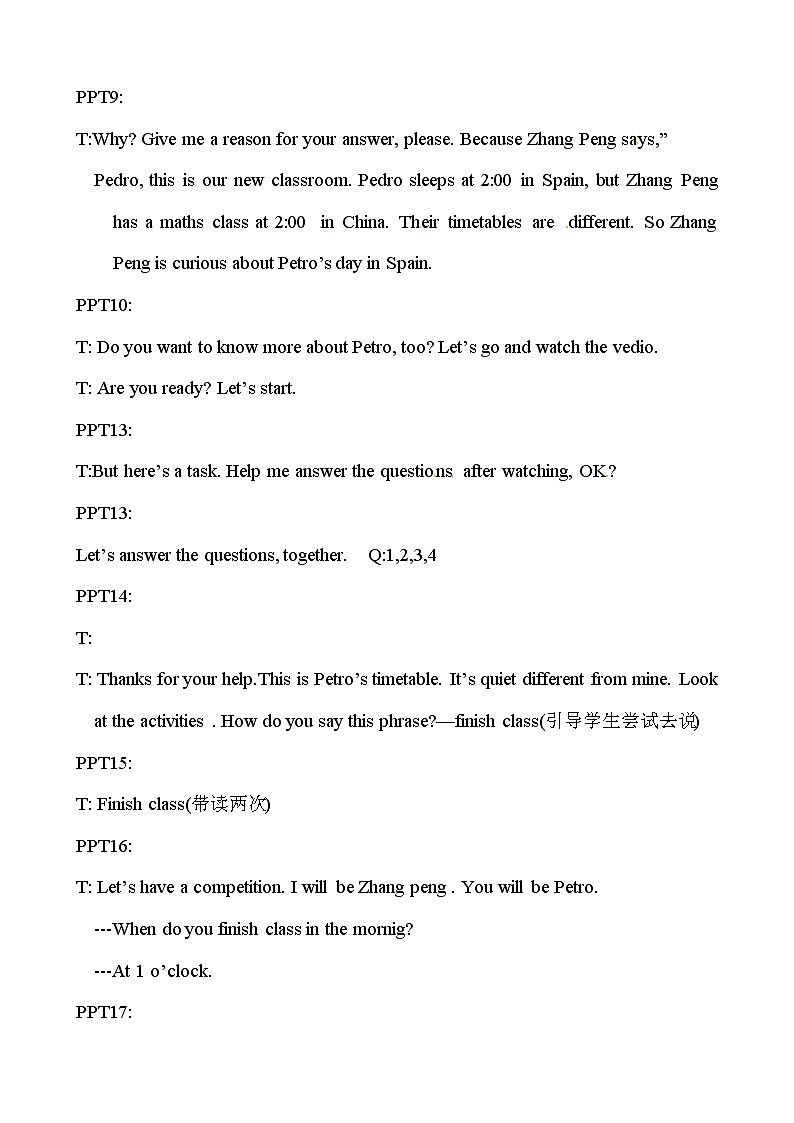 【精品配套备课包】五年级下册英语-Unit 1 My day Part A Let's talk课件+教案+学案+练习+名师讲课稿+音视频素材人教PEP02
