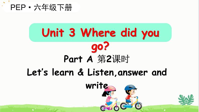 Unit3 Where did you go A Let's learn课件01