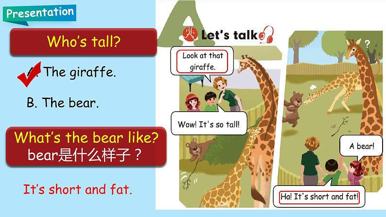 部编PEP三年级下册Unit 3 At the zoo PA let 's talk 课件第6页