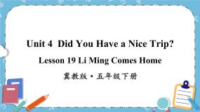 小学英语冀教版 (三年级起点)五年级下册Lesson 19 Li Ming Goes Home优秀ppt课件