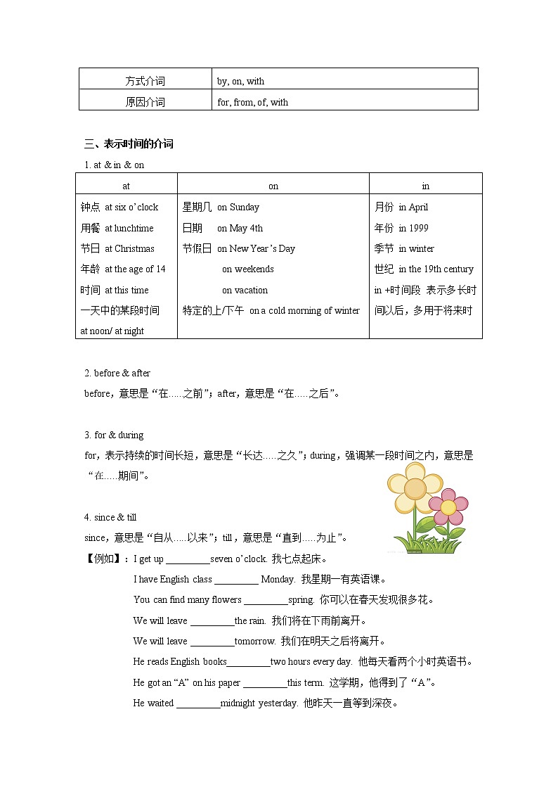 专题小升初英语复习词法第六讲 介词(带答案)第2页