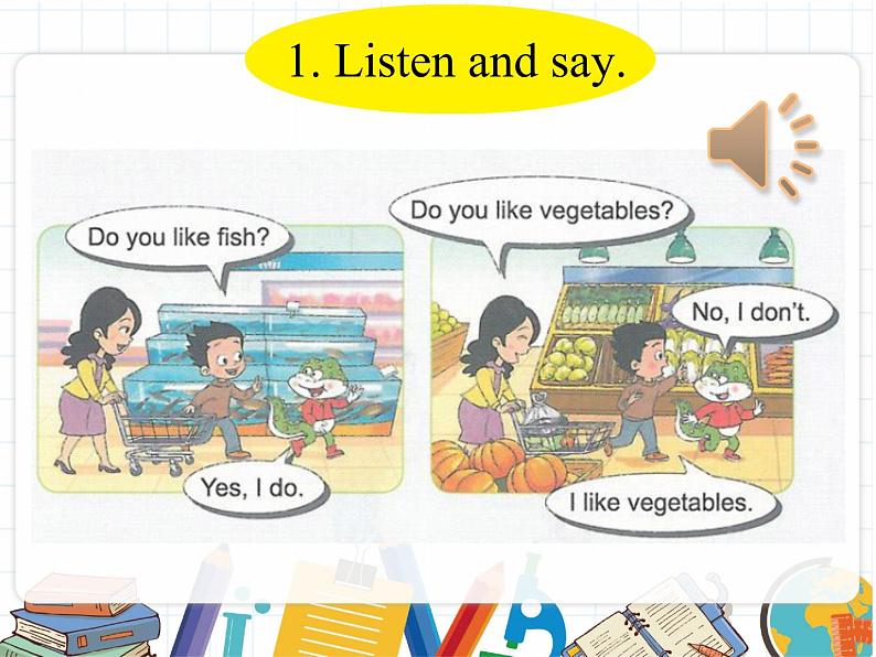 鲁科版小学英语三年级下册 Unit1 Lesson 2 Do you like fish课件+教案(含课文朗读)04