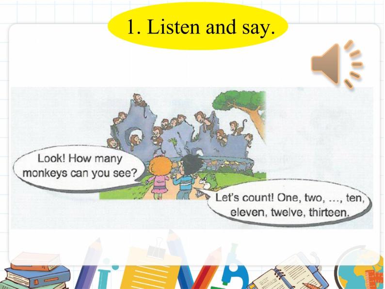 鲁科版小学英语三年级下册 Unit3 Lesson 3 How many monkeys can you see课件＋教案（含课文朗读）04