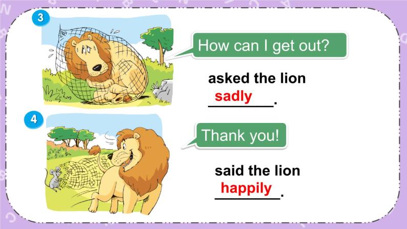 Unit 1 The lion and the mouse Grammar time, Checkout time & Ticking time 课件+教案+素材08