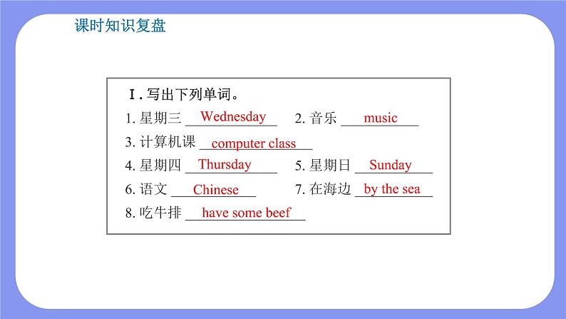 人教PEP版五年级英语上册———Unit 2 My week part B 第3课时(课件)02
