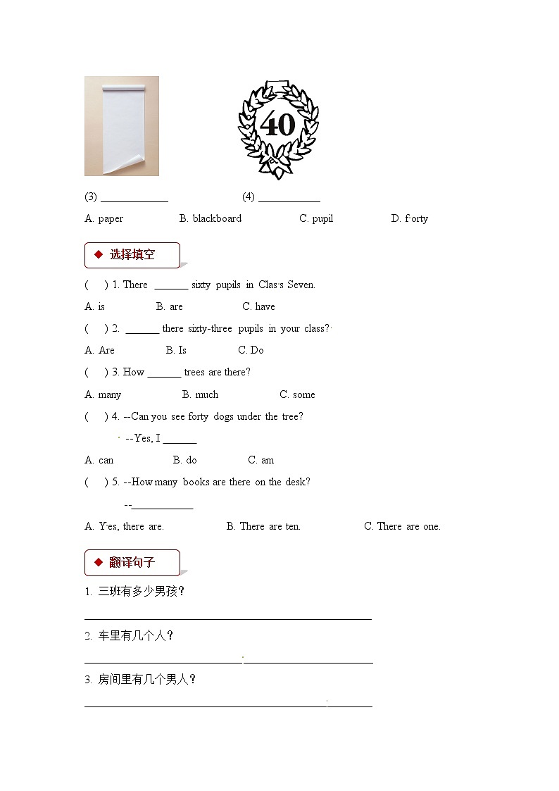 英语科普版五下:Lesson 3 How many pupils are there(课件+教案+练习)02