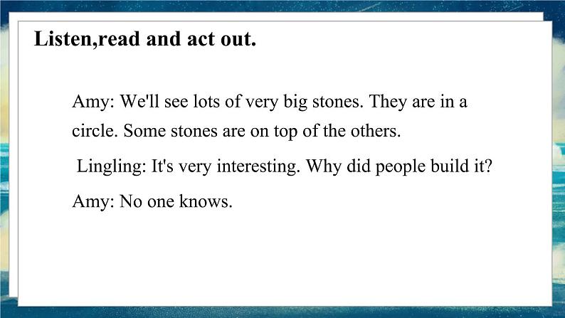 外研版(一起)英语五年级下册课件 《Module6Unit 1 We’ ll see lots of very big stones.》第6页