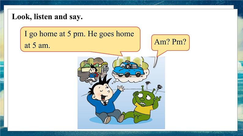 外研版(一起)英语五年级下册课件 《Module7Unit 1 My father goes to work at 8 o 'clock every morning.》第5页