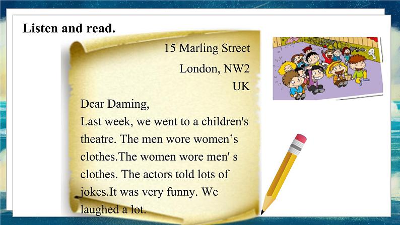 外研版(一起)英语五年级下册课件 《Module9Unit 1 We laughed a lot.》08