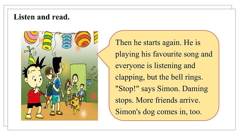 外研版(一起)英语六年级下册课件 《Module 5Unit 1 He is playing but then the telephone rings.》 课件07