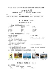 广西河池市环江县2022-2023学年五年级上学期期末考试英语试题
