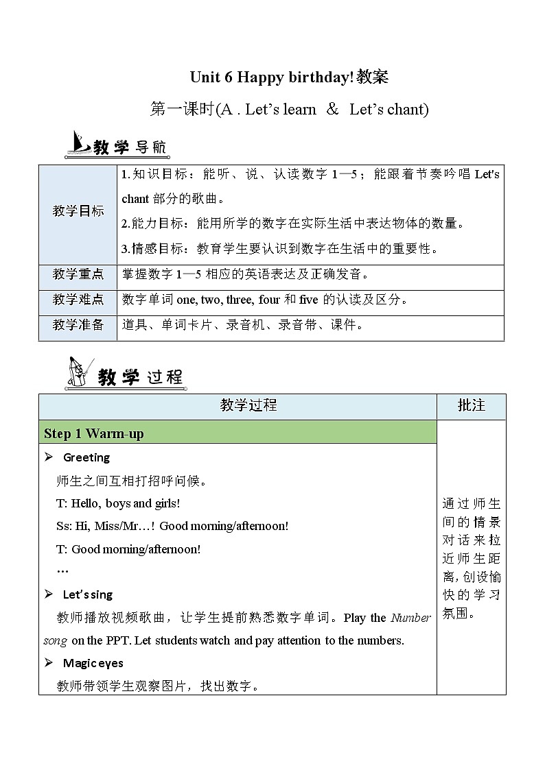 Unit 6 第1课时 Part A Let's learn & Let's chant 课件+教案+素材01