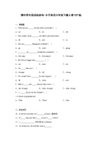 期中常考易错检测卷-小学英语六年级下册人教PEP版 (2)