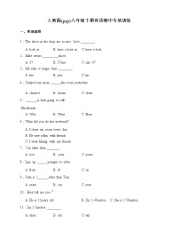人教版(pep)六年级下册英语期中单项选择专项训练2（含答案）