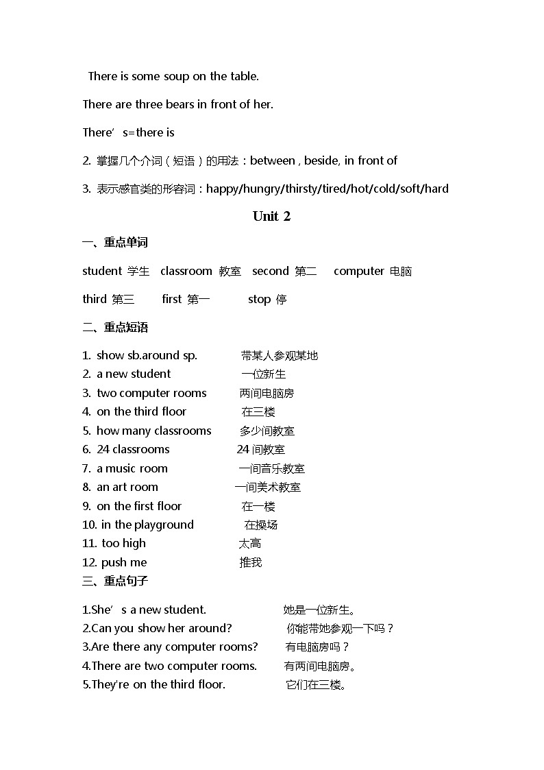 2023年五年级上册英语知识点 学案(译林版三起)02