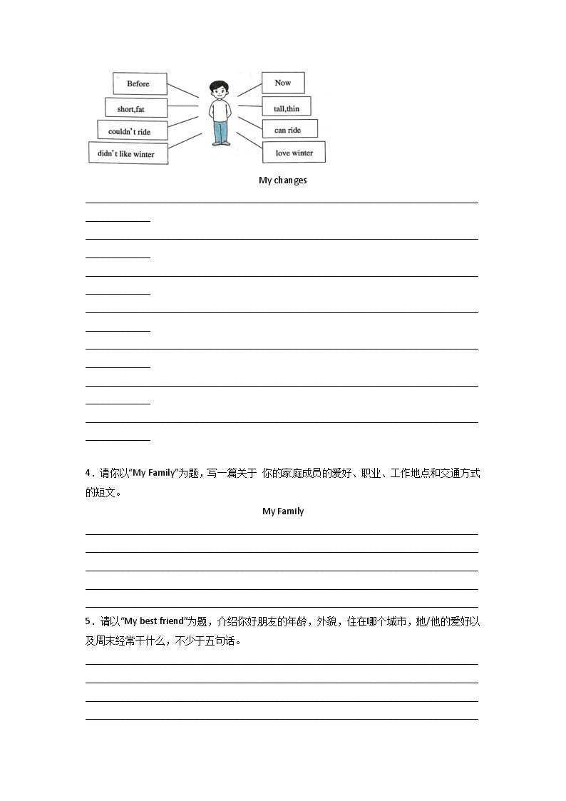 2022-2023学年小升初英语易错专项-作文（人教PEP版） 练习02