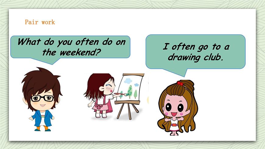 人教新起點(diǎn)四年級(jí)英語(yǔ)上Unit2On the weekend 第五課時(shí)  課件第3頁(yè)
