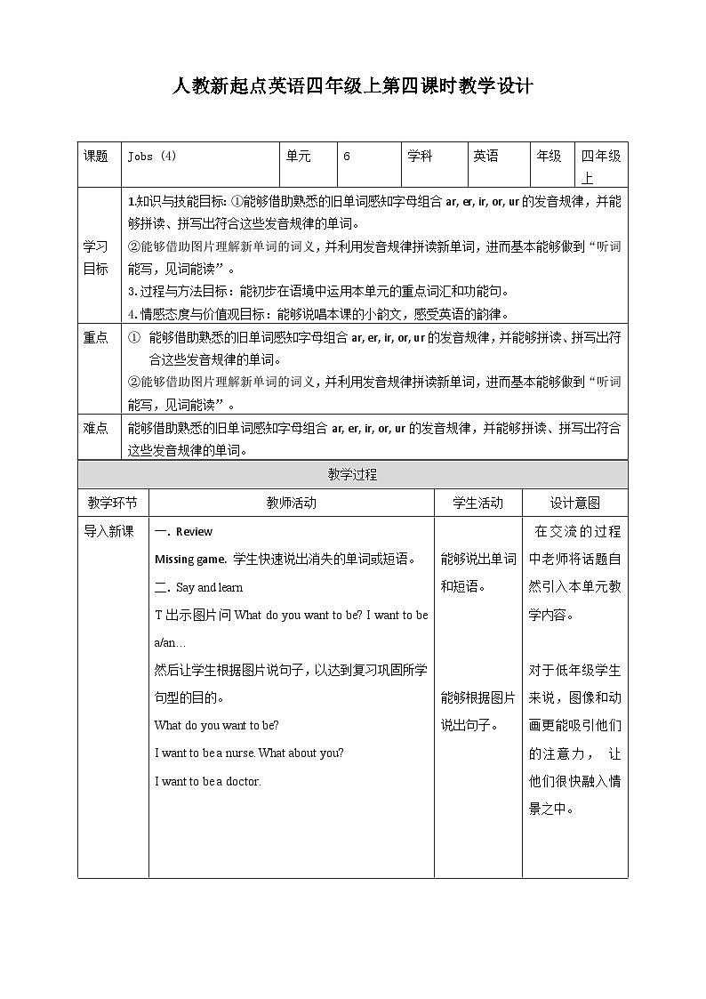 Unit 6 Jobs let’s  spell+let’s check   课件+教案+练习01
