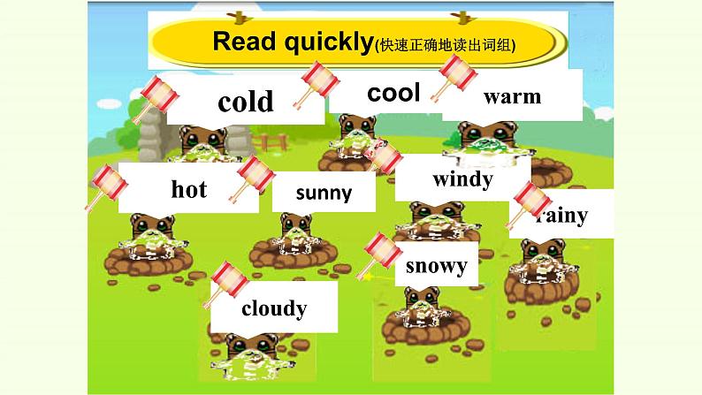 湖南少年儿童出版社小学英语三年级起点三年级下册 Unit 9 What 's the weather like 课件第3页