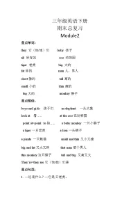 【期末复习】小学英语三年级下册单元复习精讲精练 Module 2外研版（三起）含答案