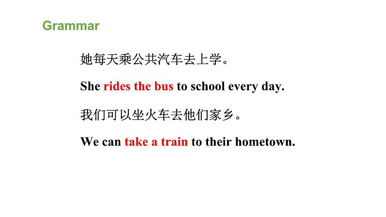 【期末复习】小学译林版(三起)英语五年级下册单元复习课件 Unit 2 How do you come to school?第7页