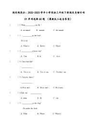 2022-2023学年小学英语三年级下册期末专项复习01单项选择60题 （冀教版三起）（含答案）