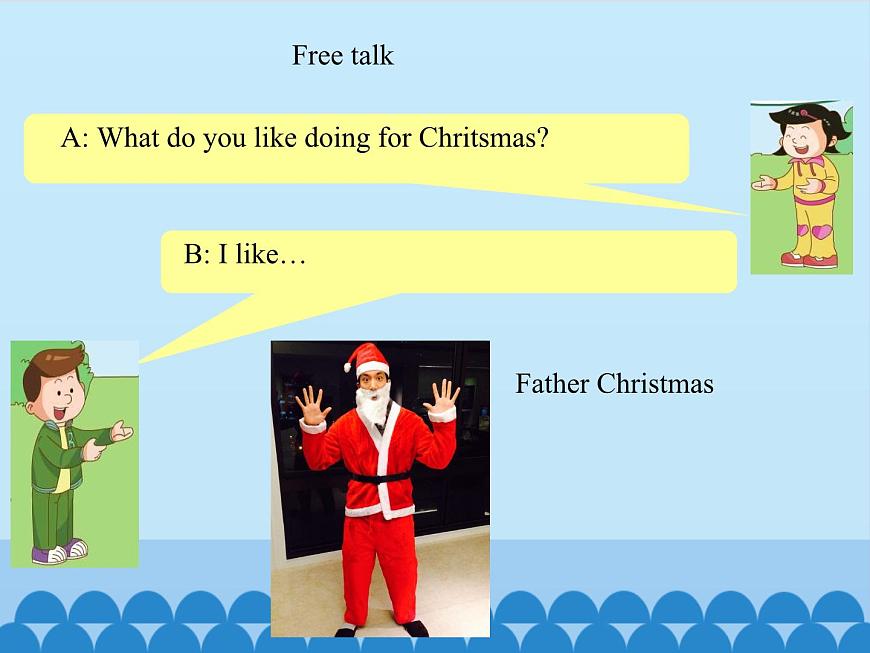 教育科學(xué)出版社小學(xué)英語三年級起點(diǎn)四年級下冊 Unit 12 Christmas is coming-Period 1 課件第7頁