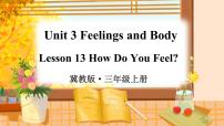冀教版 (三年级起点)三年级上册Unit 3 Body and FeelingsLesson 13 How Do You Feel?教案配套课件ppt