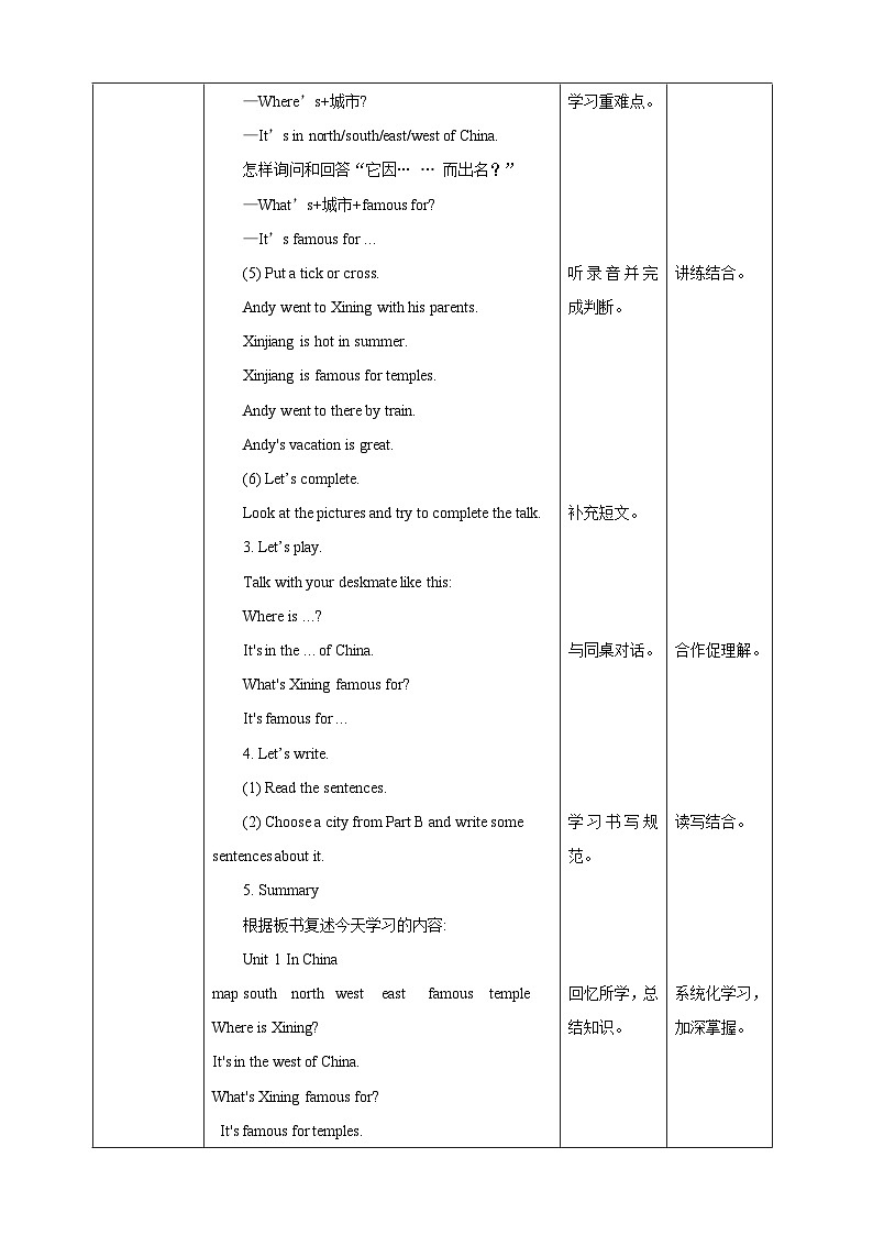 人教版新起点英语六上册Unit 1 In China 第二课时课件+教案+练习02