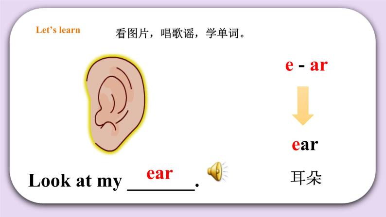 人教版新起点英语一年级上册Unit 2 Face Lesson 1 课件+教案+习题+素材07