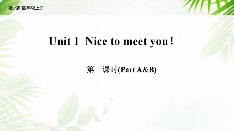 湘少版英语四年级上Unit 1 Nice to meet you! 课件401