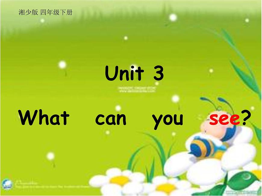 湖南少年兒童出版社小學(xué)英語三年級(jí)起點(diǎn)四年級(jí)下冊(cè) Unit 3 What can you see  課件6第1頁