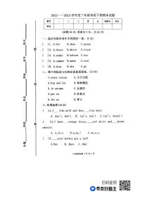 河南省周口市太康县2022-2023学年三年级下学期6月期末英语试题