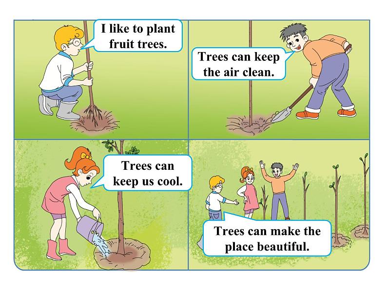 湖南少年儿童出版社小学英语三年级起点六年级下册 Unit 4 Planting trees is good for us 课件3第5页
