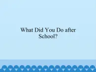 教育科学出版社小学英语五年级上册（EEC)  Unit 4  What Did You Do after School？   课件