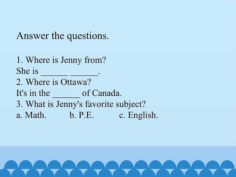 教育科学出版社小学英语六年级上册(EEC) unit 2 new friend, Jenny 课件第3页