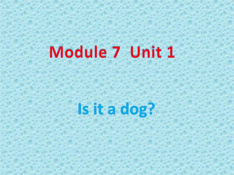 外研版（一年级起点）小学一年级英语上册 Module 7  Unit 1  Is it a dog  课件301