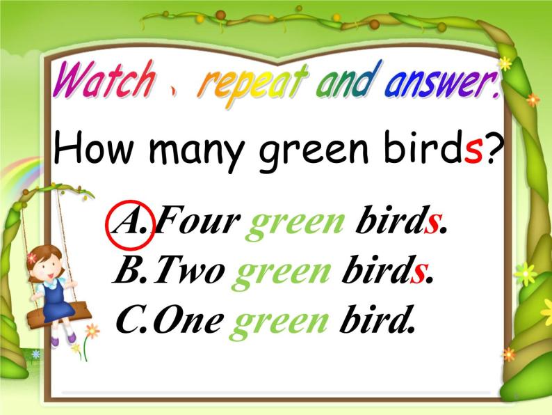 外研版（一年级起点）小学一年级英语下册 Module 3 Unit 2  How many green birds   课件306