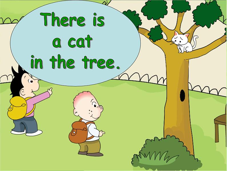 外研版(一年级起点)小学一年级英语下册 Module 7 Unit 1 There is a cat in the tree. 课件3第1页