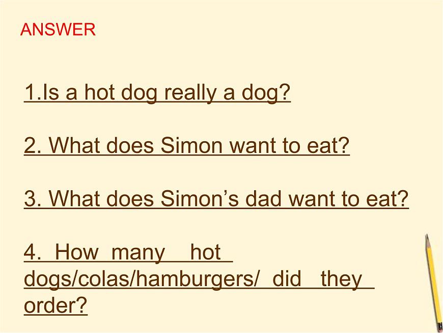 外研版（三起）六下英語(yǔ)：M1U1 I want a hot dog .課件PPT第6頁(yè)