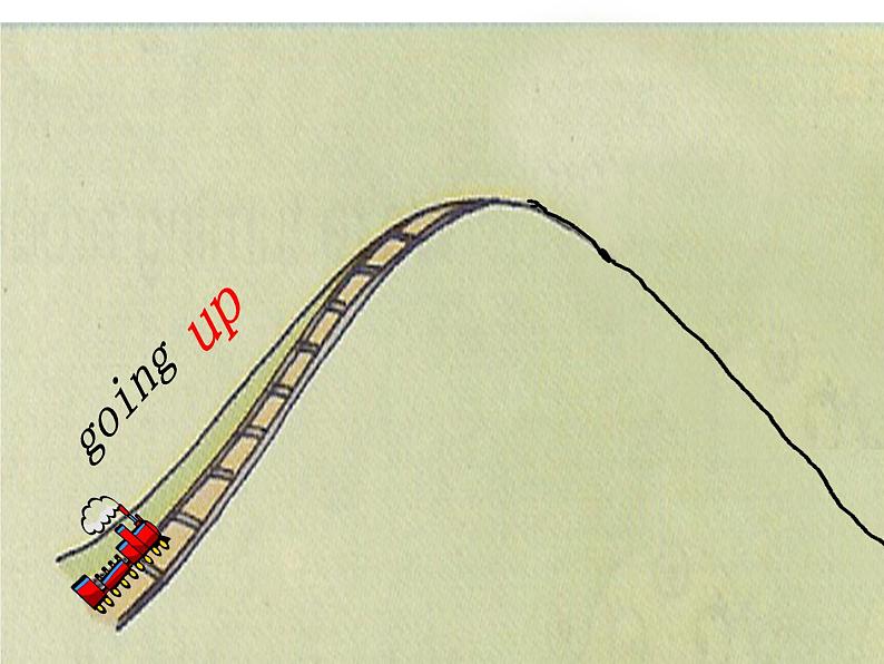 外研版(一年级起点)小学二年级英语下册 Module 8 Unit 1 The train is going up a hill. 课件第5页