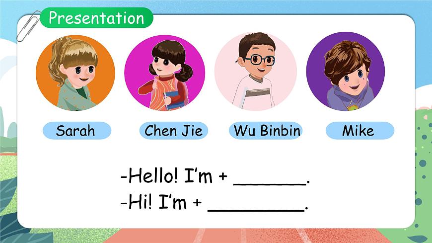 人教版小學英語 三年級上冊 Unit 1 Hello!  PB Let 's talk 課件第4頁
