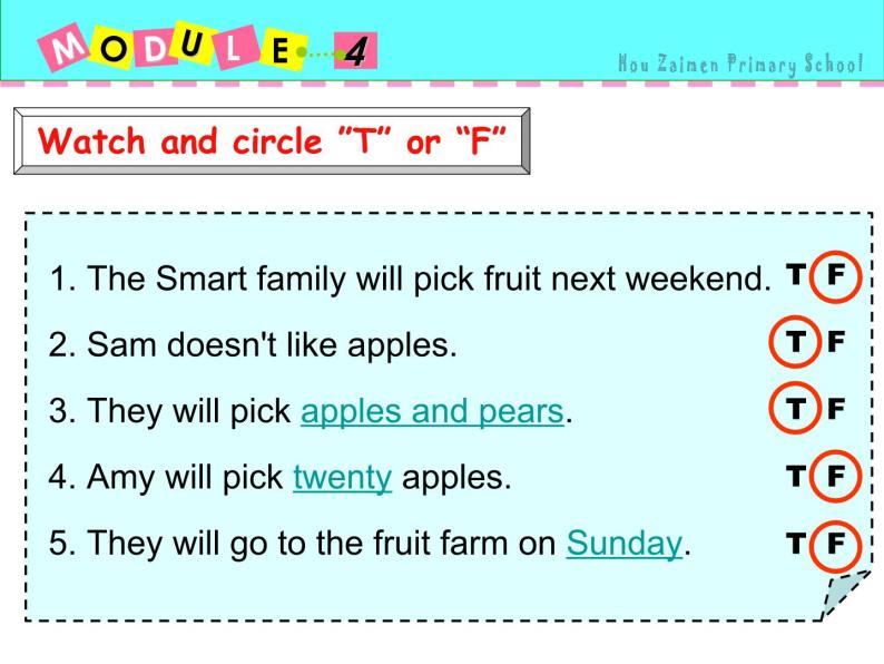 外研版（一年级起点）小学三年级英语下册 Module 4 Unit 1 We'll pick fruit.   课件104